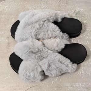 Lordfon Memory Foam Women's Slippers Light Grey Size 8 NWT